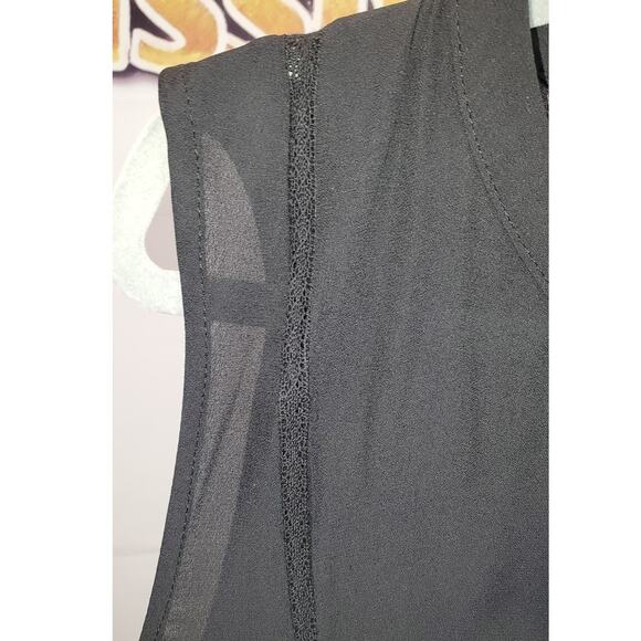 Old Navy Black Sheer Overlay Sleeveless V-Neck Dress With Slip XL - Picture 6 of 8